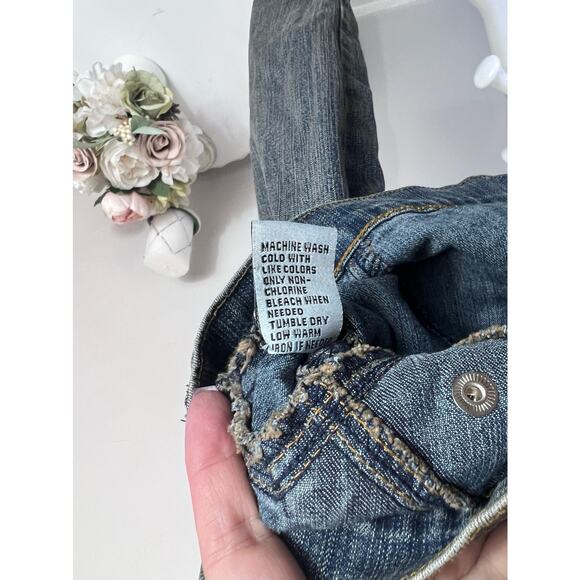 Younique sz small Cropped blue jean jacket small americana classic layering #33B - Picture 7 of 7